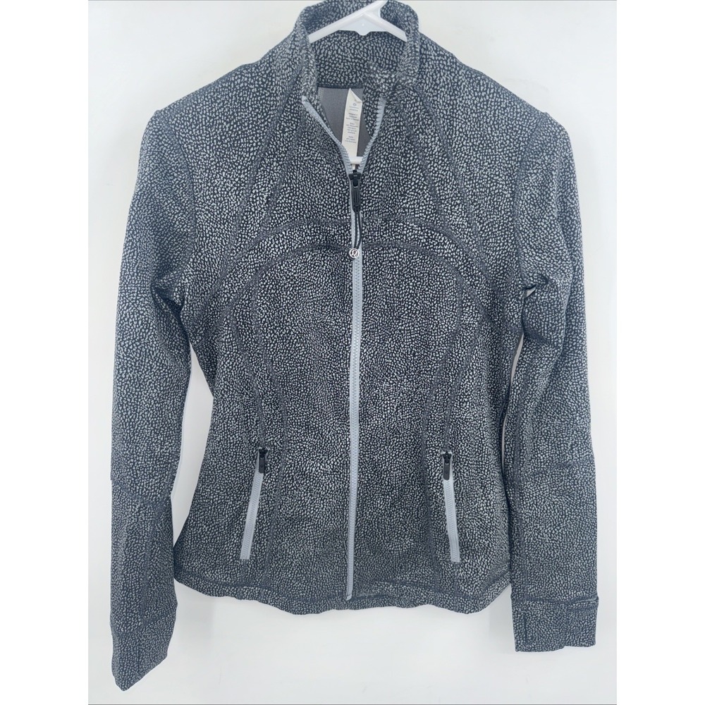 Lululemon Define Jacket Luon Heathered Black Gray Size 8 Long Sleeve Full Zip